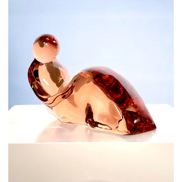 Signed Unique Piece Elio Raffaeli, Large and Heavy Sculpture Umano Astratto 1970s, Murano Glass, Art Object For Sale - Image 16 of 18