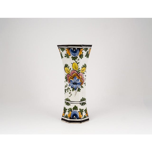 Vintage Polychrome Garniture Set by Oud Delft, 1940s, Set of 3 For Sale - Image 11 of 18