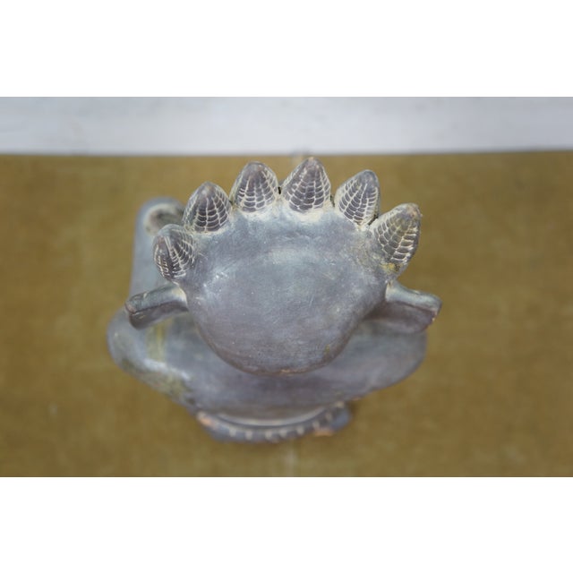 Ceramic Vintage Terracotta Pottery Mayan God Maize Corn Sculpture Statue 19" For Sale - Image 7 of 14