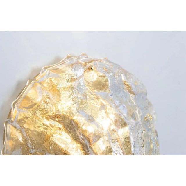 Gold Murano Glass Shell Wall Light attributed to Limburg, Germany, 1970s For Sale - Image 8 of 11