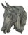 Vintage Cast Aluminum Horse Head Equestrian Wall Sculpture, Possibly French For Sale