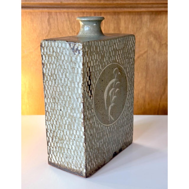 Japanese Ceramic Jar with Inlay Design Tatsuzo Shimaoka with Tomobako For Sale - Image 18 of 18
