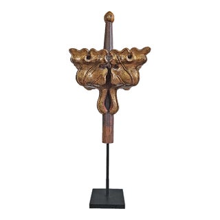 Polychromed Neo-Gothic Finial, Giltwood, Belgium, Circa 1800 For Sale