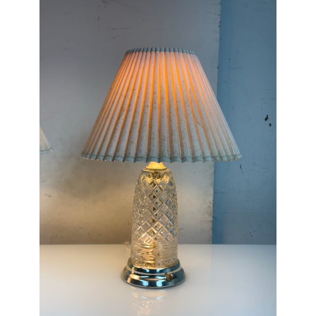 Hollywood Regency Late 20th Century Crystal Clear Industries Double Light Table Lamps - a Pair For Sale - Image 3 of 12