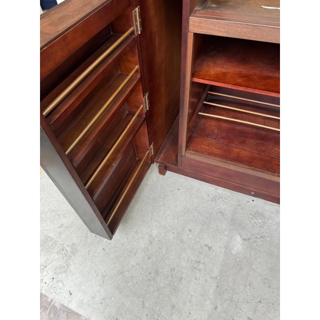 André Arbus Art Deco Macassar Ebony, Parchment & Mirror Dry Bar Attributed to Andre Arbus For Sale - Image 4 of 12