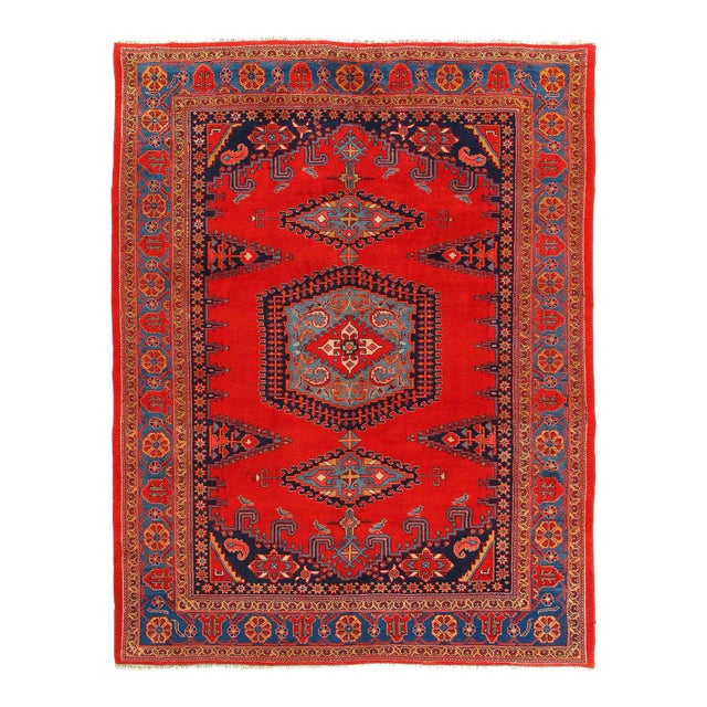 1970s Fine Hand Knotted Persian Vintage Viess Rug For Sale