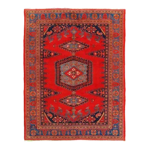 1970s Fine Hand Knotted Persian Vintage Viess Rug