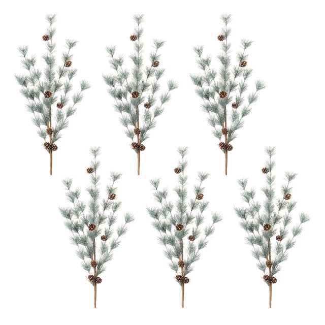 Rustic Pine and Pinecone Spray (Set of 6) For Sale - Image 3 of 3