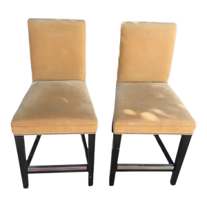 Mitchell Gold Upholstered Counter Stools - a Pair