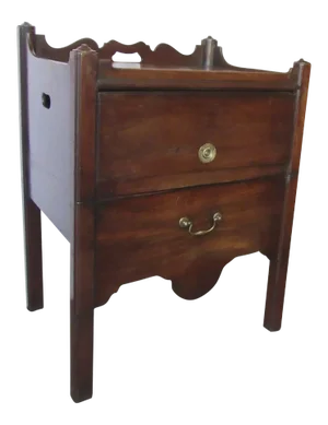 English Mahogany Commode with Campaign Handle Lift Up Compartment Side Table Early 19th Century
