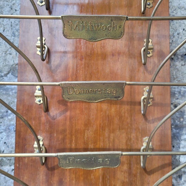 Art Deco Wall-Mounted Magazine Rack in Wood and Gilt Brass, Germany, 1930s For Sale - Image 14 of 18