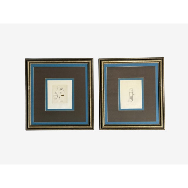 Charles Bragg, Pair of Deocorative Illustrations, "Nasty Series," Framed, Signed and Stamped, American, 20th c. Pair of...