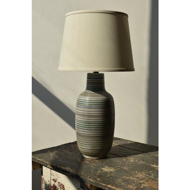 Mid-Century Modern Vintage Large-Scale Glazed Ceramic Bottle Lamp Attributed to Lee Rosen for Design Technics, Circa Mid-20th Century For Sale - Image 3 of 15