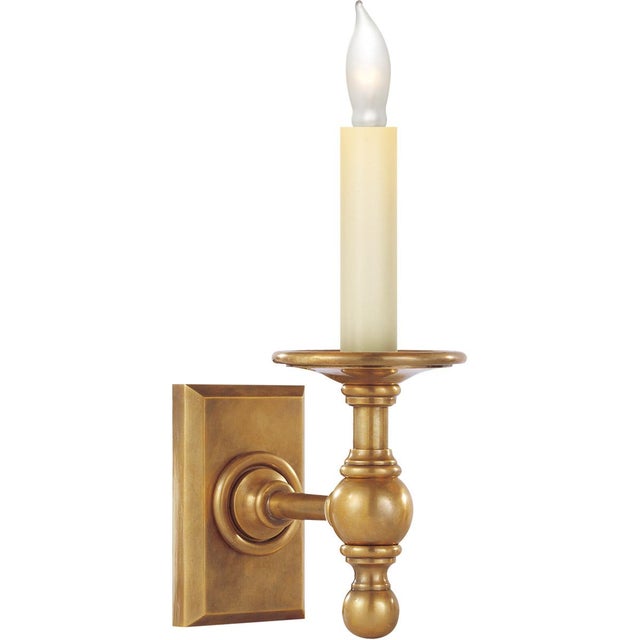 Traditional Chapman & Myers for Visual Comfort Signature Single Library Classic Sconce in Hand-Rubbed Antique Brass For Sale - Image 3 of 4