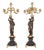 French Ormolu Bronze Candelabras on Black Marble, 1870s, Set of 2 For Sale