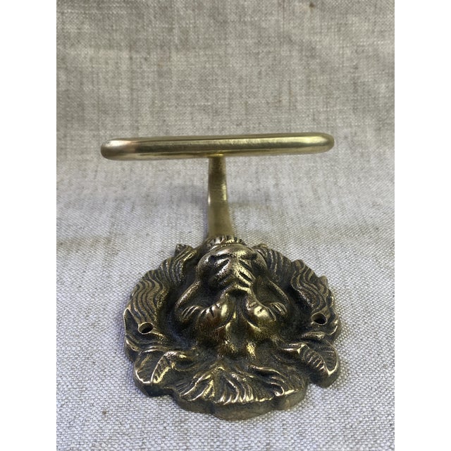 Vintage Brass Lion Head Coat Hooks, 1940s, Set of 2 For Sale - Image 9 of 15