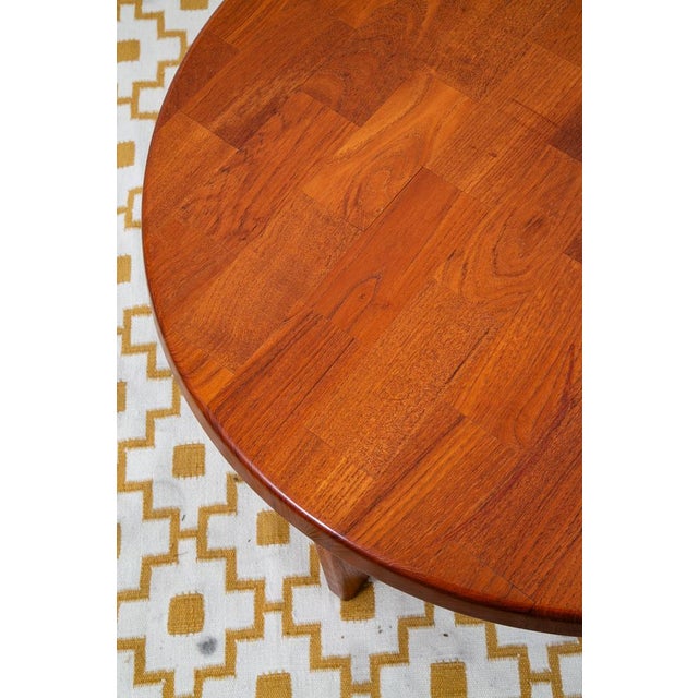 1960s Mid Century Danish Modern Coffee Table Round Solid Teak Niels Bach Randers MCM For Sale - Image 9 of 12