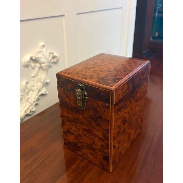 Antique Victorian Amboyna Wood Travelling Tea Caddy, 1850 For Sale - Image 6 of 11