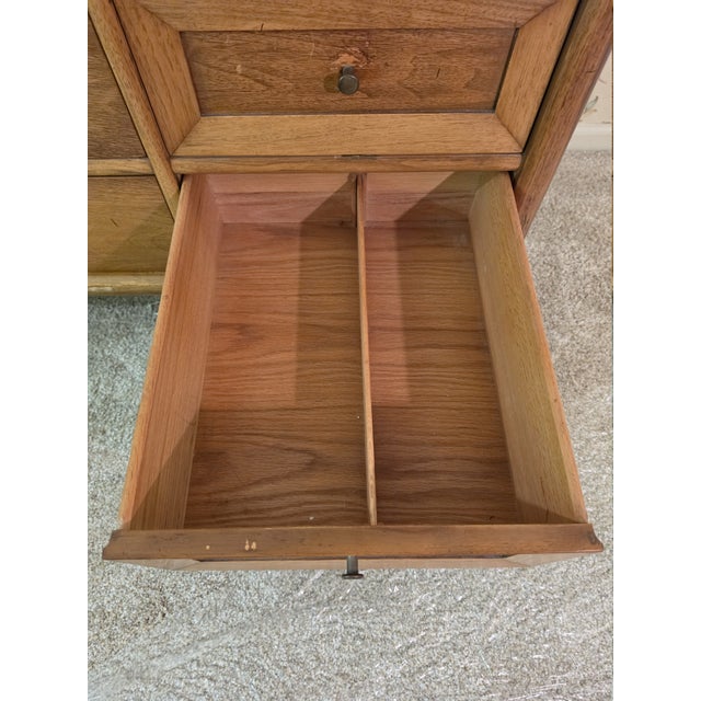 Mid-Century Modern Tomlinson "Sophisticate" Pecan & Butternut Dresser Bachelor's Chest For Sale - Image 14 of 16