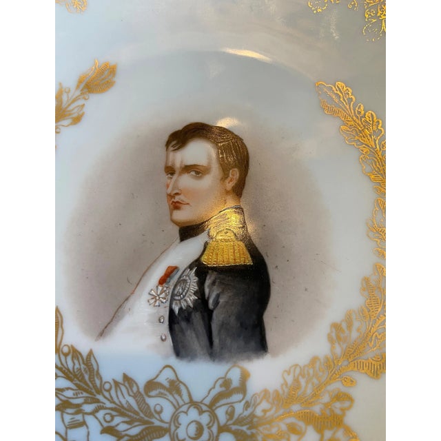 Ceramic Antique Napoleon Portrait Porcelain Plate With 22k Gold and Sevres-Style Imperial Mark For Sale - Image 7 of 8