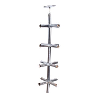 1960s Modular Chandelier Tubular Chrome Attributed Swiss Lamp Co Trix & Robert Haussmann For Sale