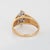 1970s ​70s Diamond Cluster Ring Sz 6.75 Wide Band Vintage 14k Yellow Gold Fine Jewelry For Sale - Image 5 of 7