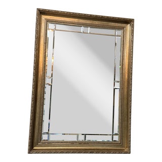 Vintage Mirror Ornate Light Gold Tint of Silver Frame Design at Mirror Rim For Sale