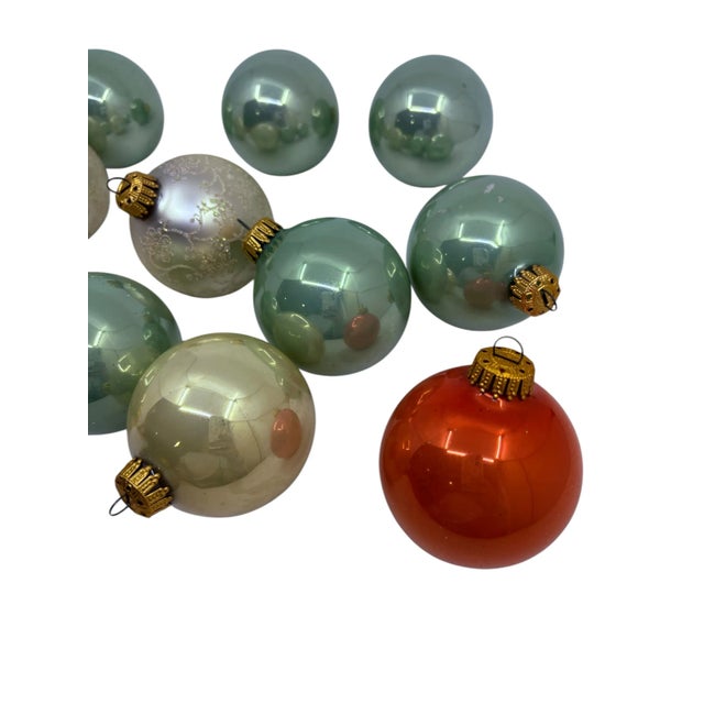 Green Vintage Holiday Glass Ornaments Made in Germany - Set of 11 For Sale - Image 8 of 11