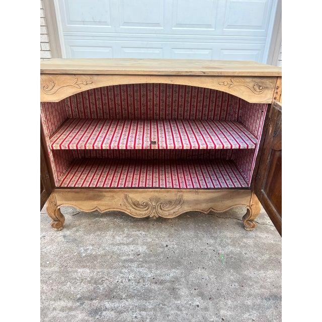 Beautiful French 18th-century Louis XV two-door buffet, crafted in walnut with a naturally bleached finish. Features...