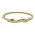 1980s 14k Yellow Gold Baguette Diamond Ribbon Bangle Bracelet For Sale