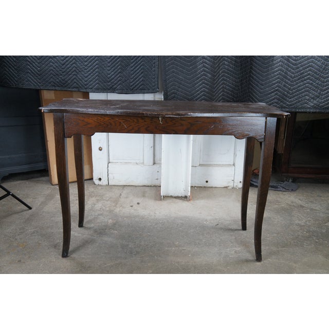 18th Century Style French Country Oak Sofa Console Hall Table W/ Drawer For Sale - Image 6 of 13