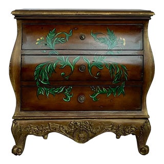 Hand Painted Italian Bombe Commode - Chest of Drawers For Sale