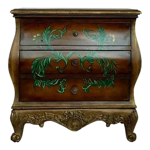 Hand Painted Italian Bombe Commode - Chest of Drawers
