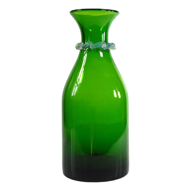 Italian Green Glass Carafe from Empoli, 1970s For Sale