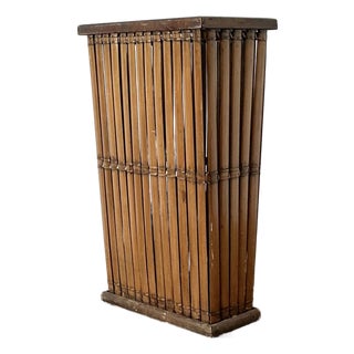 Vintage Split Rattan Umbrella Stand For Sale