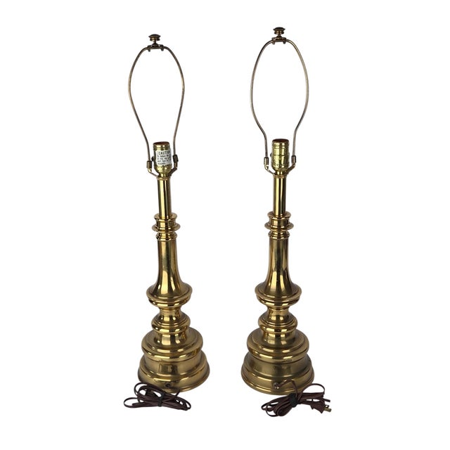 Stiffel Brass Baluster Table Lamps - Hollywood Regency - MCM - A Pair For Sale - Image 10 of 17
