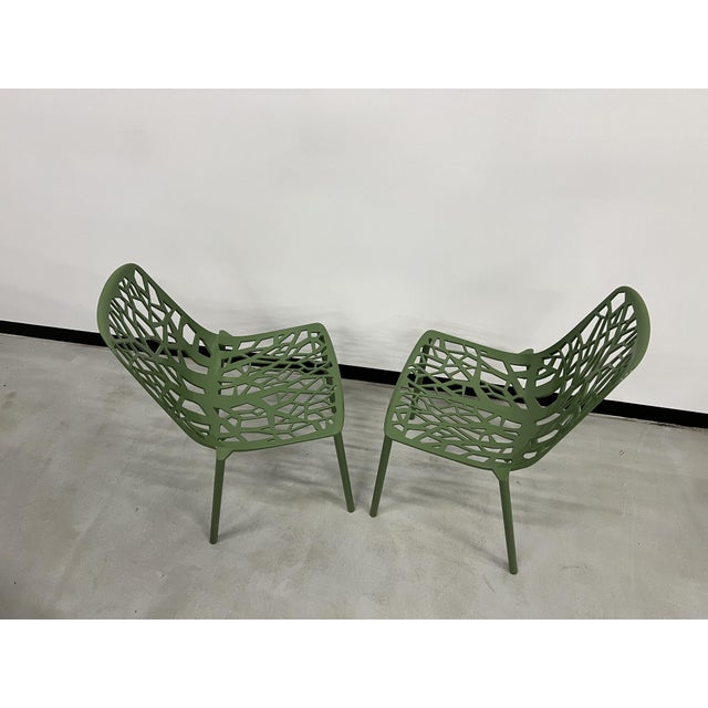 Fast Forest Chairs in Forest Green Powder-Coated Aluminum, 2010s, Set of 2 For Sale - Image 11 of 12