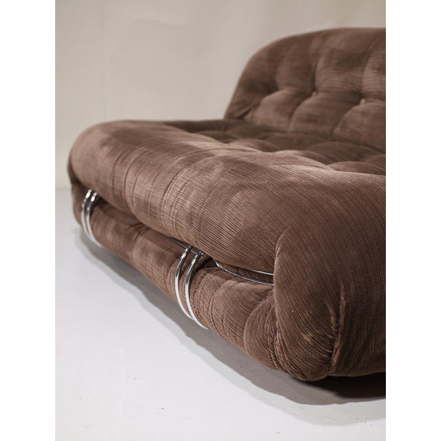 Soriana 2-Seater Sofa in Original Brown Fabric by Afra & Tobia Scarpa for Cassina, Italy, 1970s For Sale - Image 12 of 18