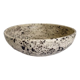 Annie Raysse Handmade Speckled Studio Pottery Serving Bowl For Sale