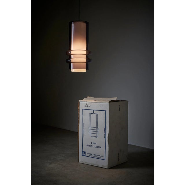 Purple Circle Double Glass Pendant attributed to Jo Hammerborg for Fog & Mørup, Denmark, 1960s For Sale - Image 8 of 9