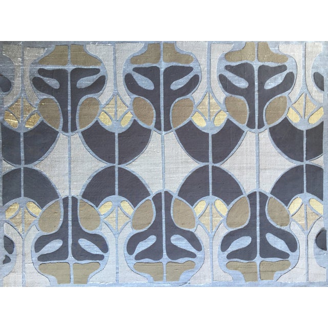 Silk on silk appliqued pillow