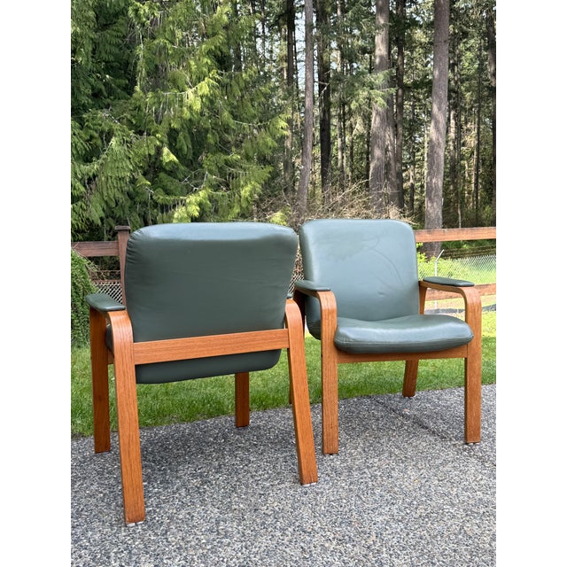 Animal Skin 1970s Scandinavian Mid Century Modern Lounge Arm Chairs Made in Norway by Ekornes For Sale - Image 7 of 8