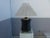 70's Brass and Black Ceramic Decorator Accent Lamp For Sale - Image 11 of 13