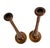 This is a pair of turned teak wood candlesticks represents a traditional craft technique dating from the early to mid-20th...