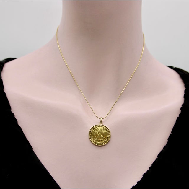 Metal 23.6k Gold 1616 German Sophia Ducat Coin Pendant For Sale - Image 7 of 10