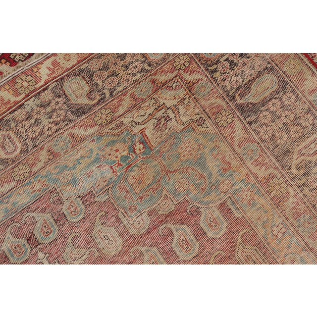 Antique Turkish Rug With Rich Crimson, Sky Blue, and Ivory Accents 5'10 X 8'2 For Sale - Image 15 of 15
