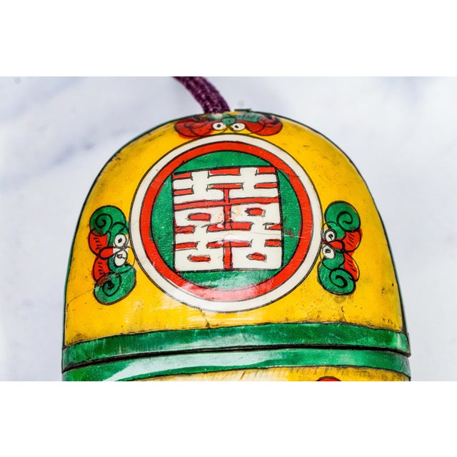 19th Century Colorful Hand Painted Antique Lacquer Asian Chinese Tiger Eyeglass Spectacle Case Chinoiserie Home Decor For Sale - Image 5 of 15