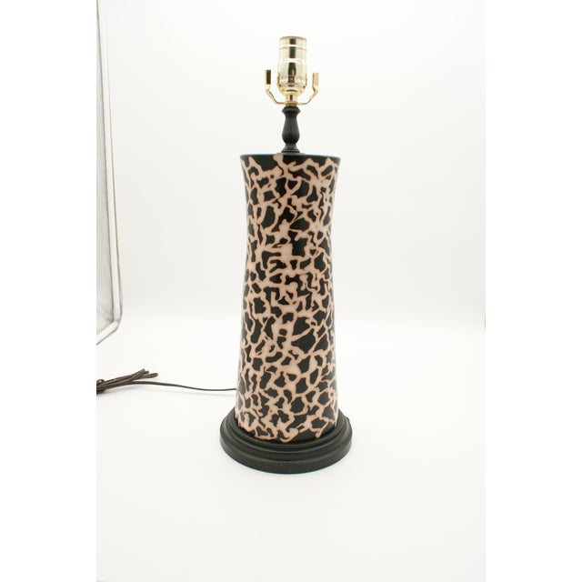 Black & Ivory Geometric Chulucanas Pottery Lamp – Handcrafted Peruvian Art Tribal Vase Add a touch of artisan elegance to...