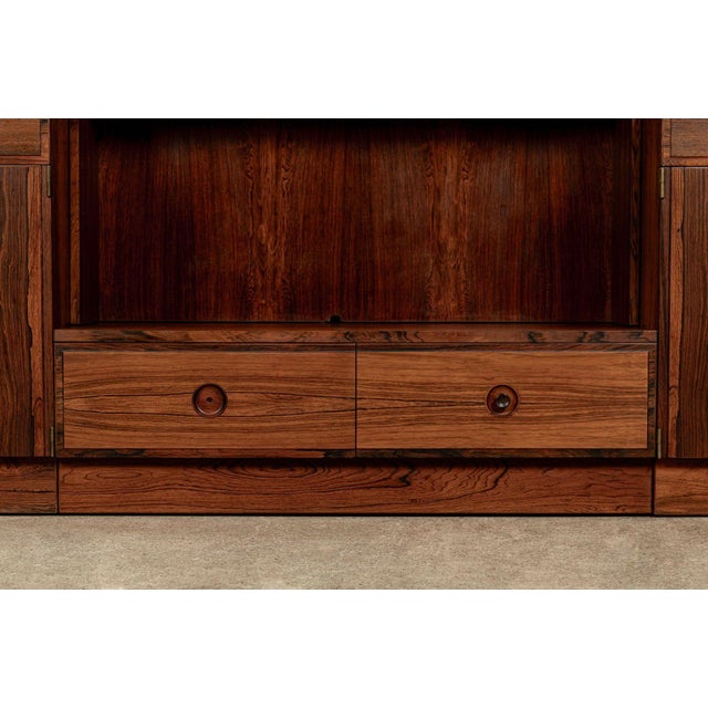 Mid-Century Swedish Rosewood Bookcase Dropdown Wall Unit by Bertil Fridhagen for Bodafors, 1960s For Sale - Image 13 of 18