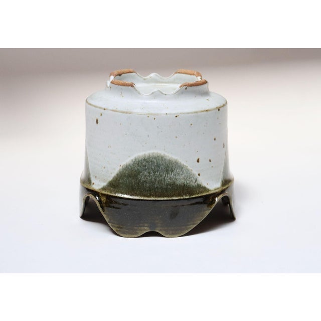 White Vintage Blue and Green Studio Pottery Square Planter by Deanna Nichols For Sale - Image 8 of 16